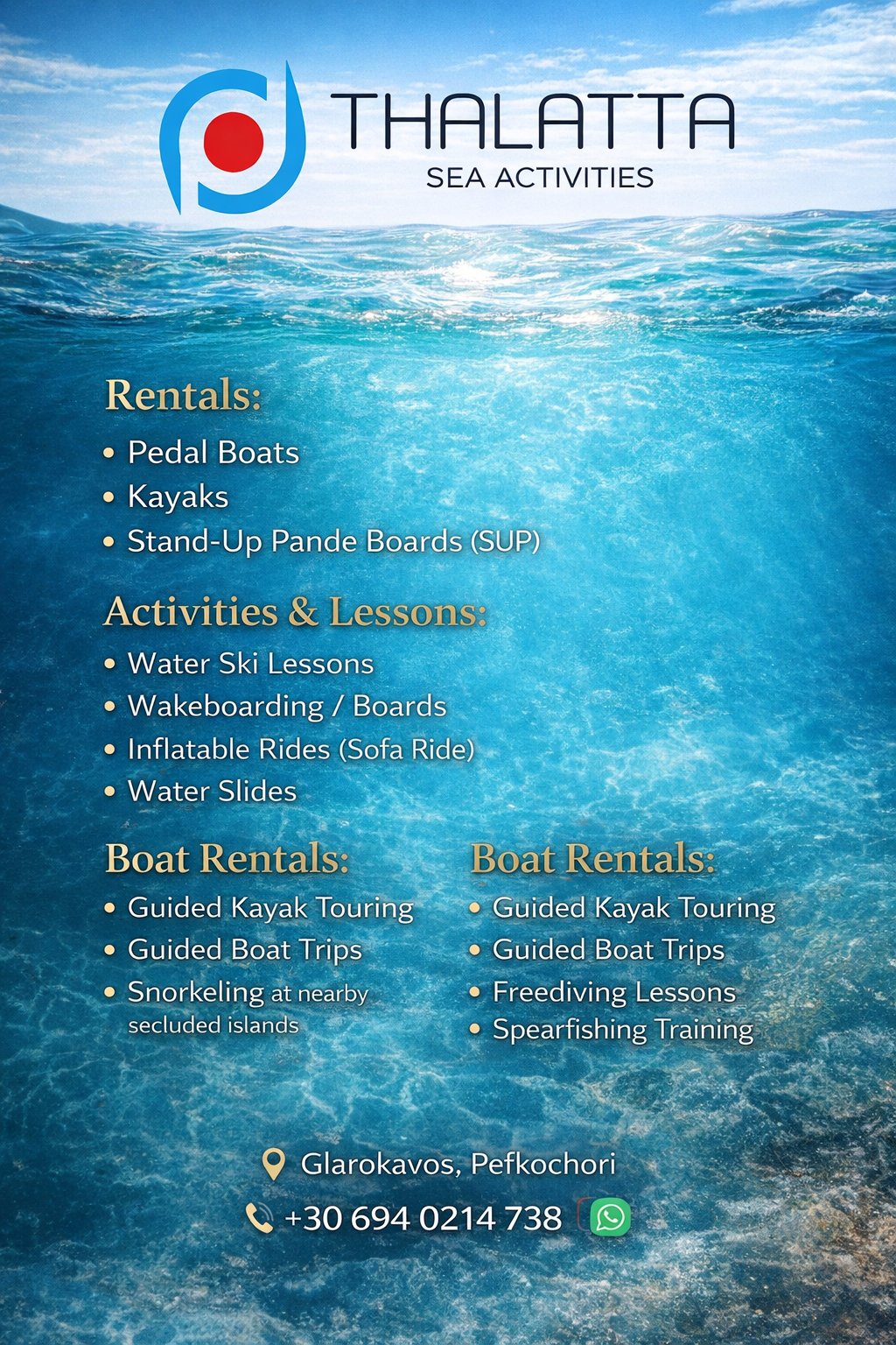 Thalatta sea activities