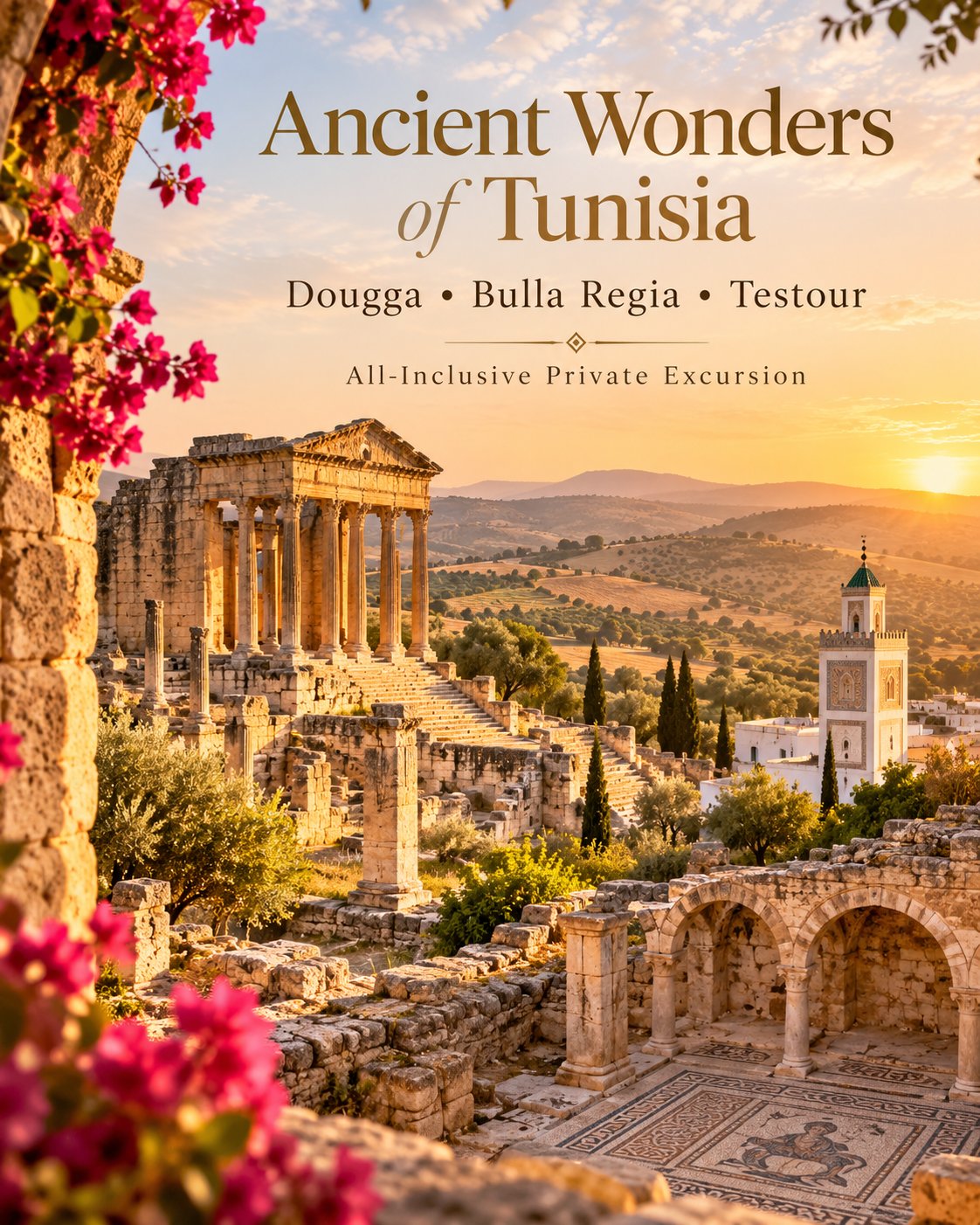 Hammamet/Tunis : visite privative de Dougga, Bulla Regia et Testour