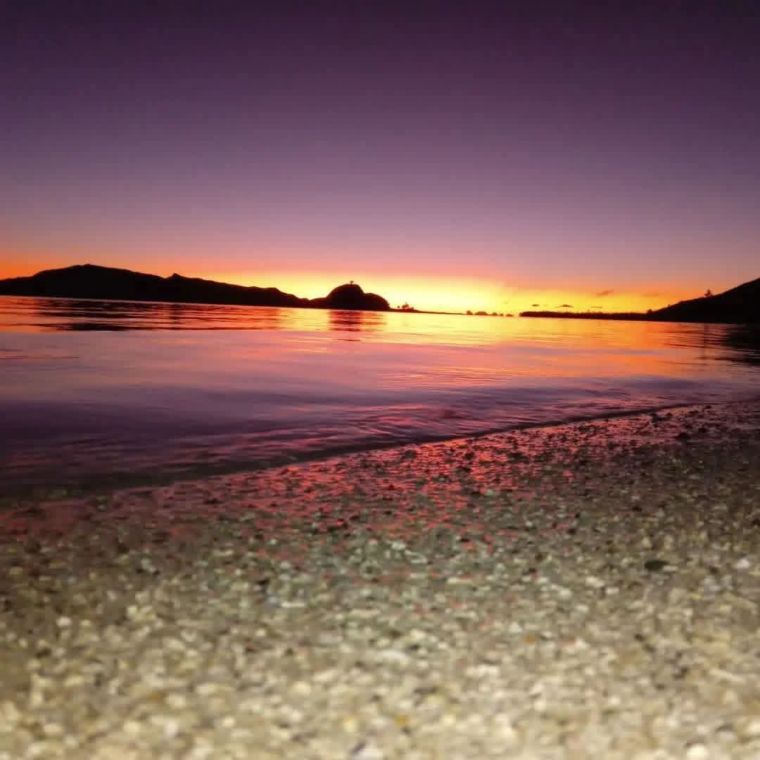 Beachside sunset view