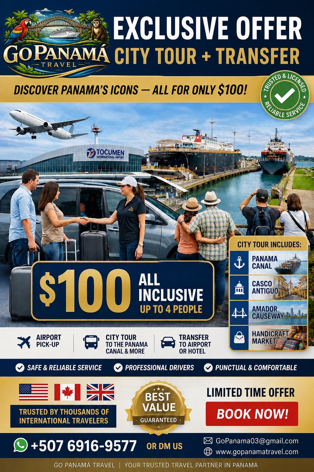 ✈️ Airport Transfers, Private Transportation & Amazing Tours in Panama