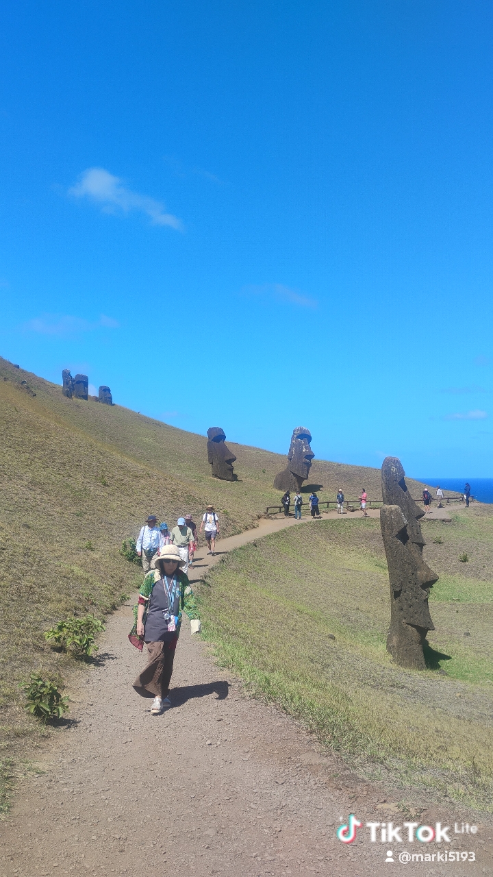 Rano raraku volcano, the moai quarry