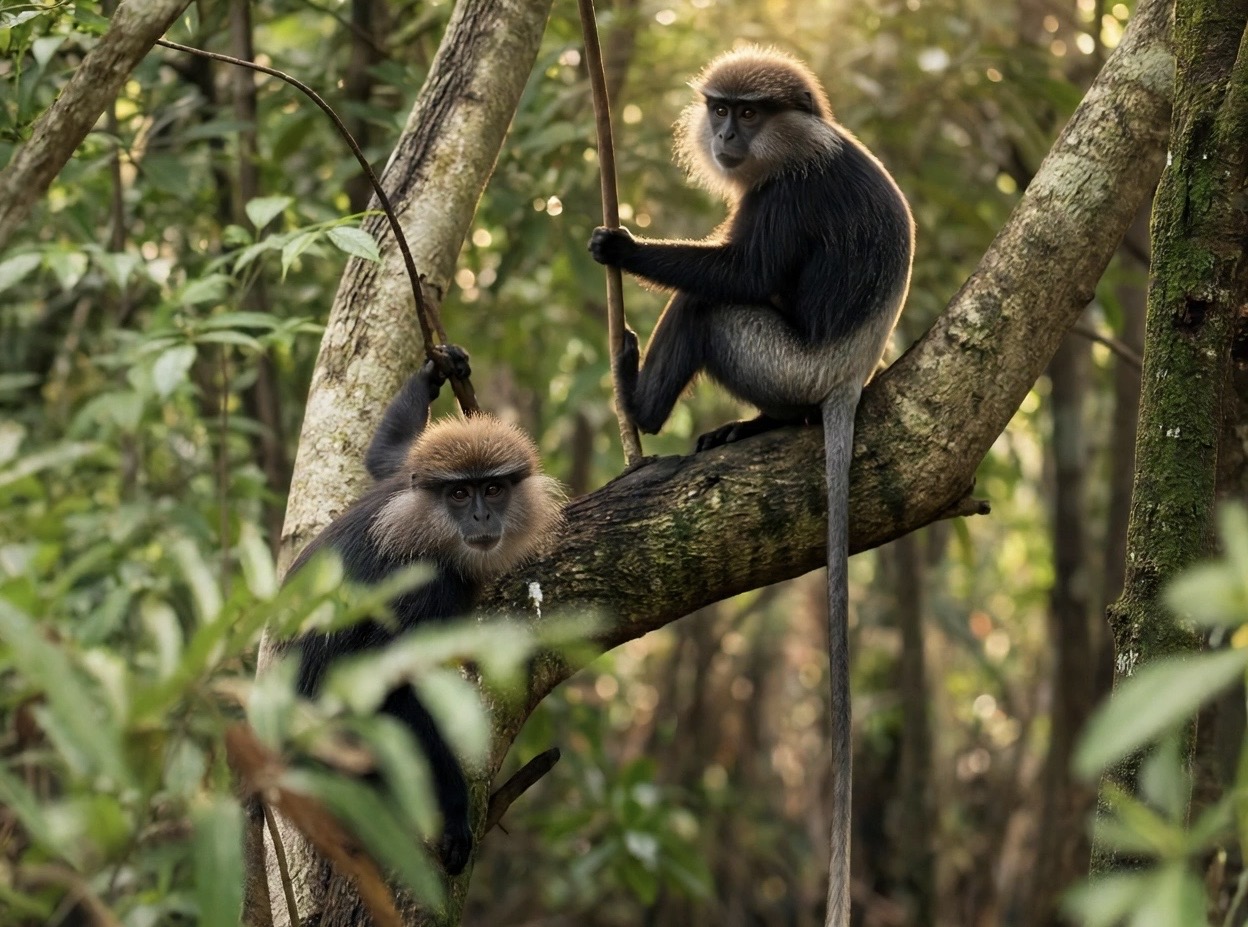 Wildlife at Koggala Lake - Purple Faced Langur
