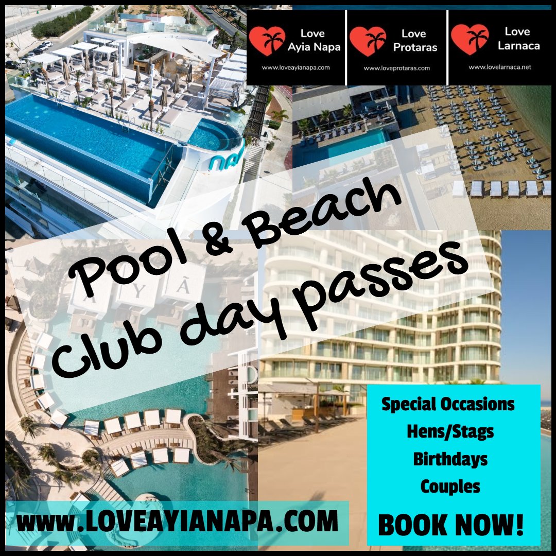 Beach Ckub and pool day passes Ayia Napa
