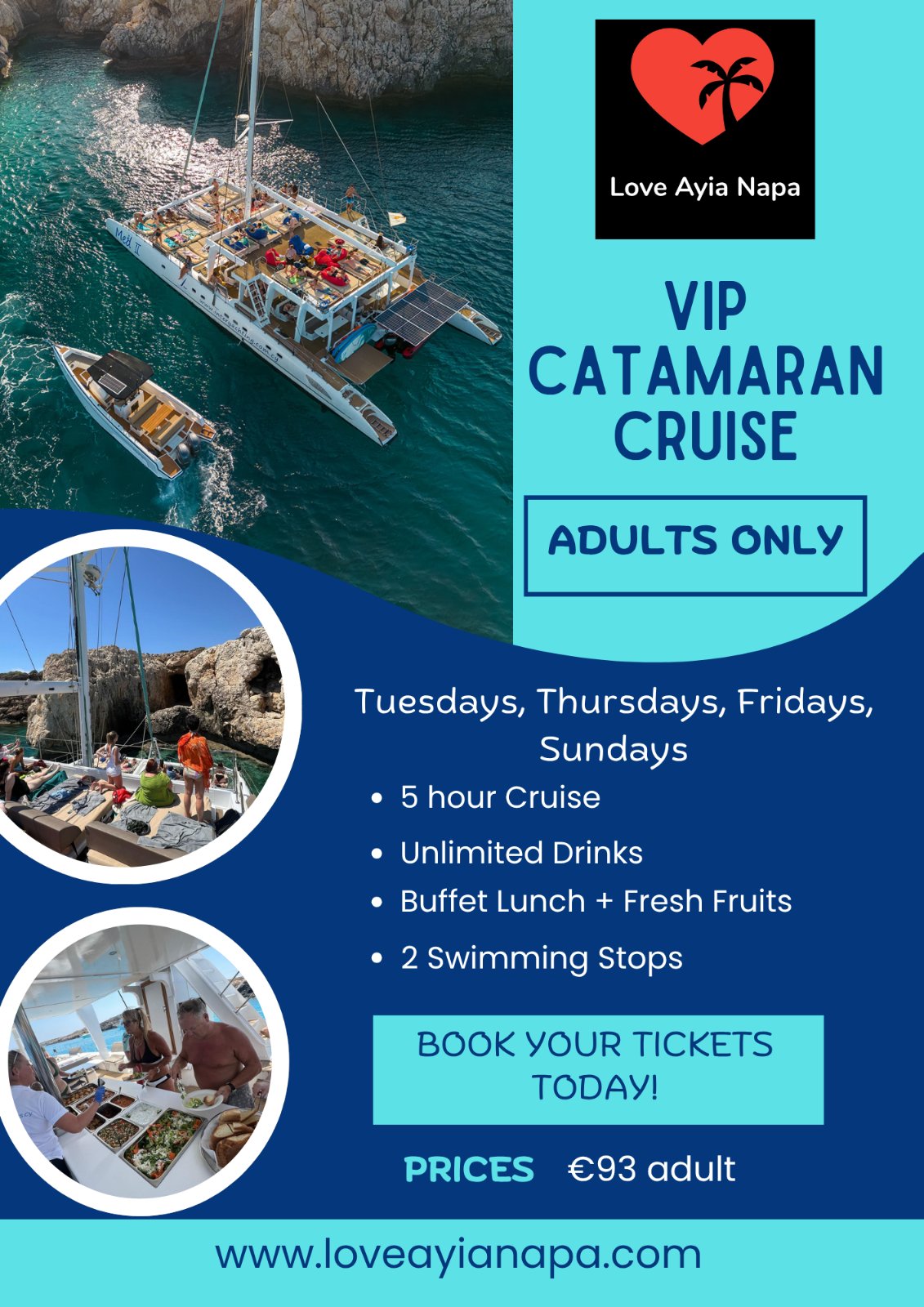 VIP adults Only catamaran cruise from Ayia Napa