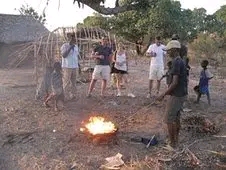Cashew nuts fryer in selous
