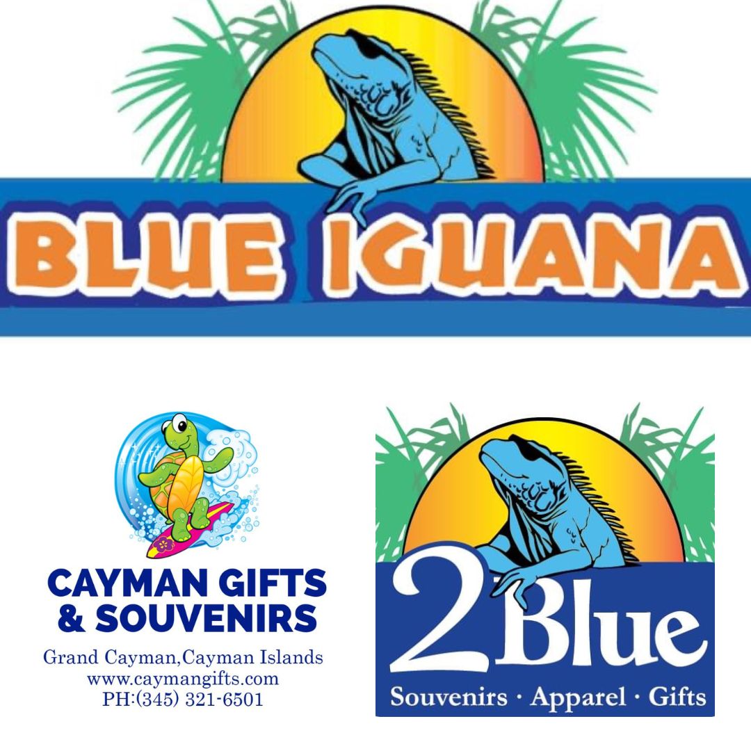 CAYMAN GIFTS & SOUVENIRS, BLUE IGUANA AND 2BLUE