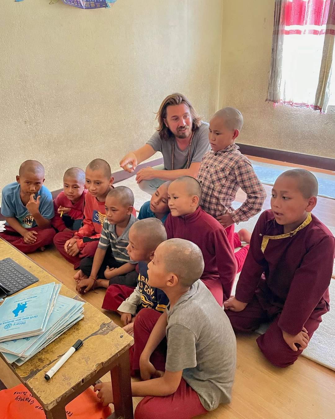 Teaching English to Buddhist monks in Buddhist Monastery