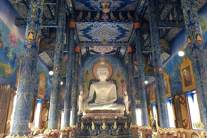 White, Blue Temple-Black House