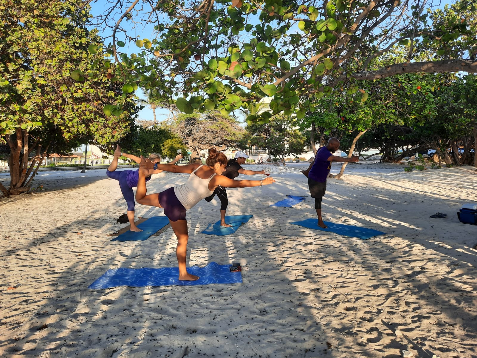 Beach yoga in Aruba