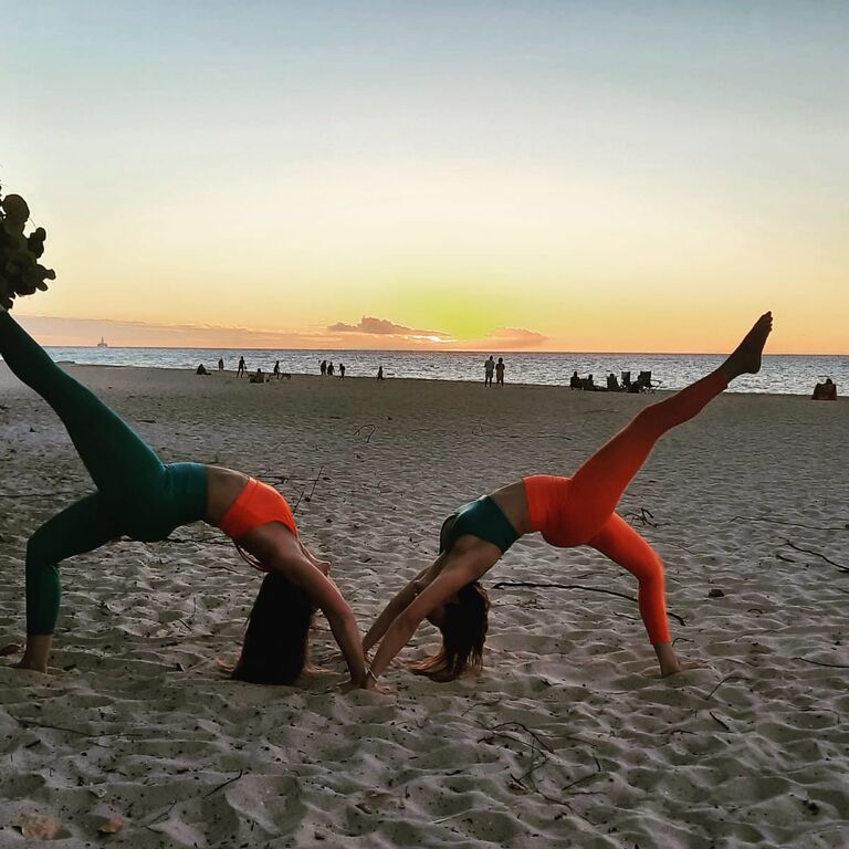 Beach yoga in Aruba