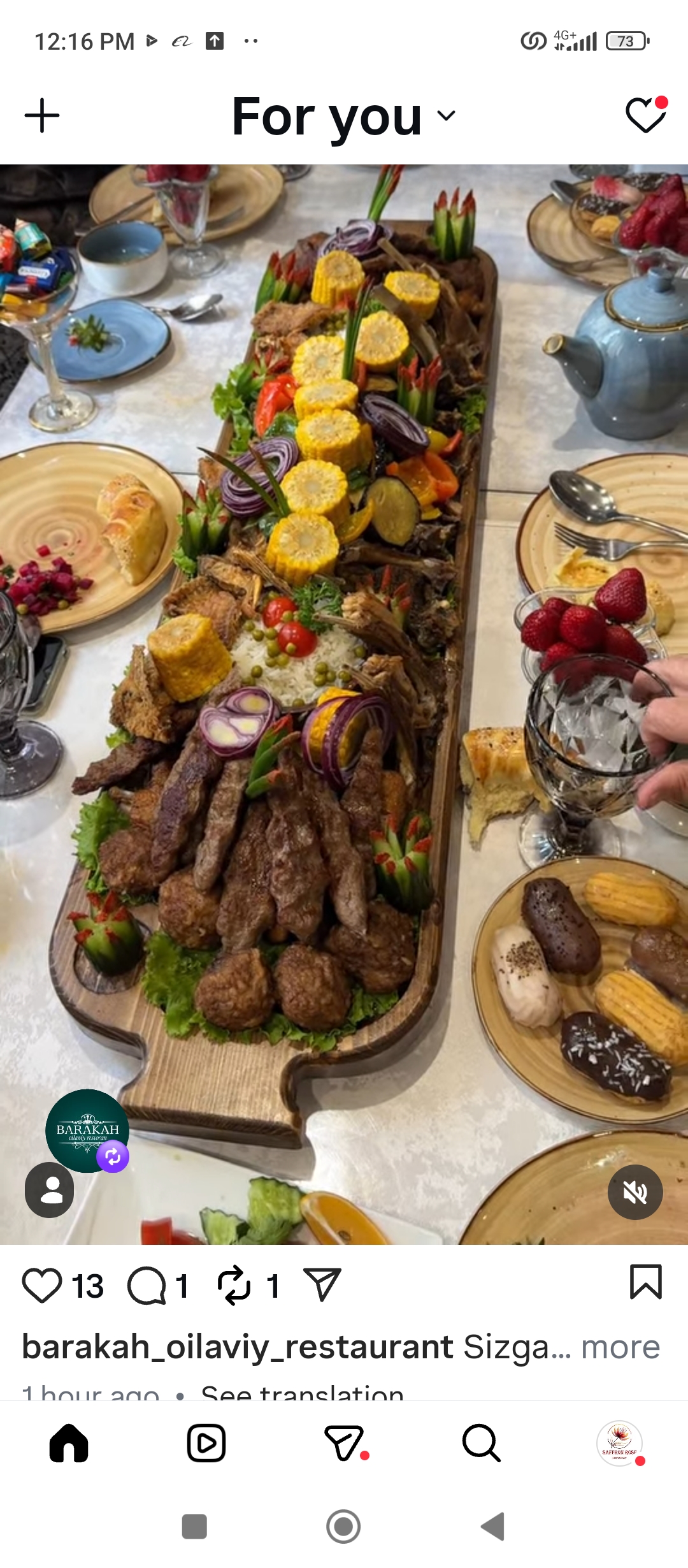 Saffron rose persian restauran