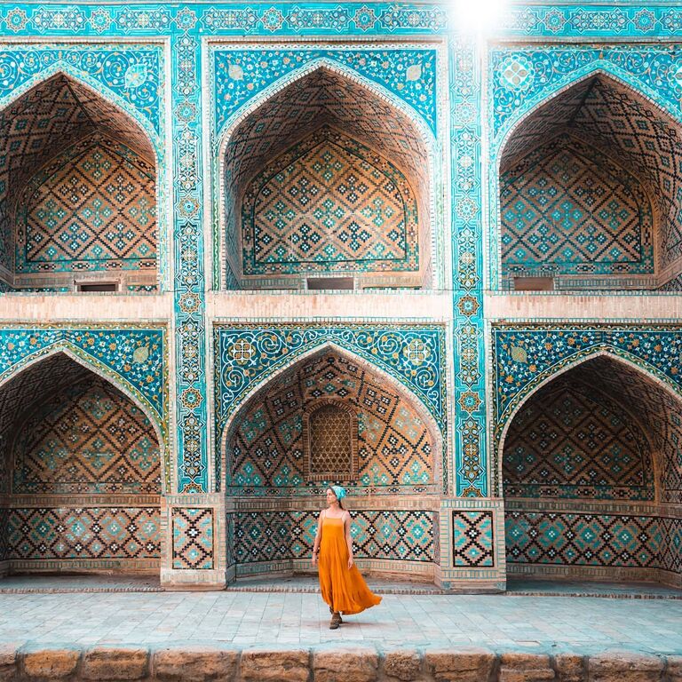 A Group Tour Of Bukhara City.