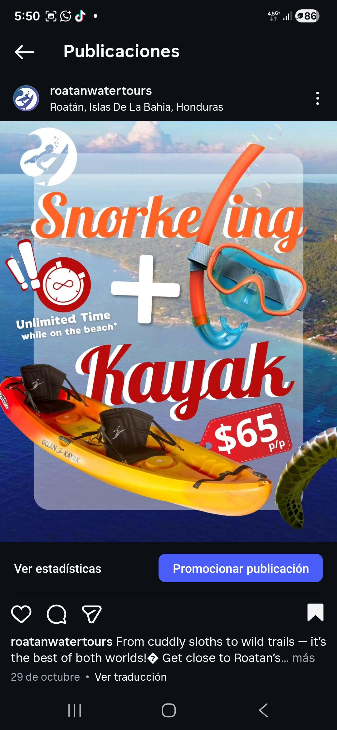 Roatan Water Activities