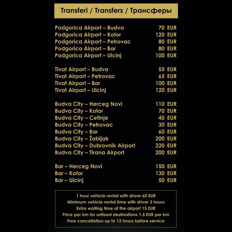 Elite Transfers Montenegro