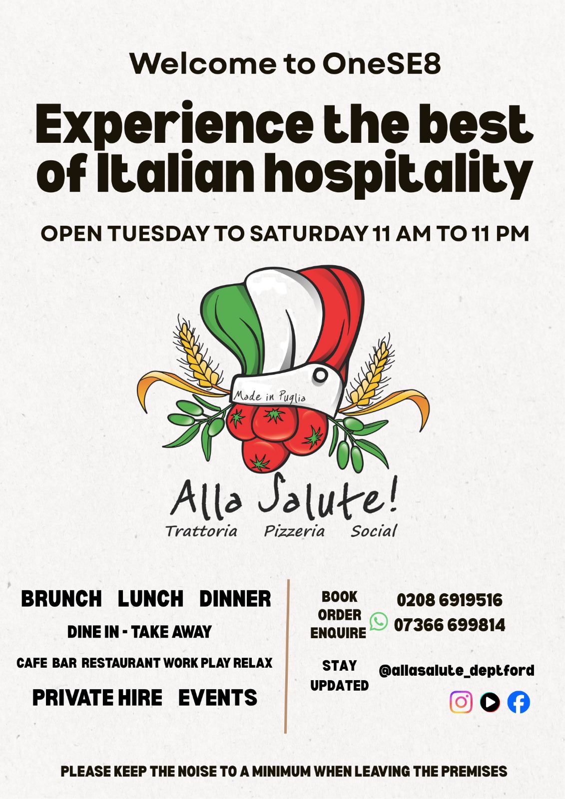 Alla Salute! Trattoria- Social