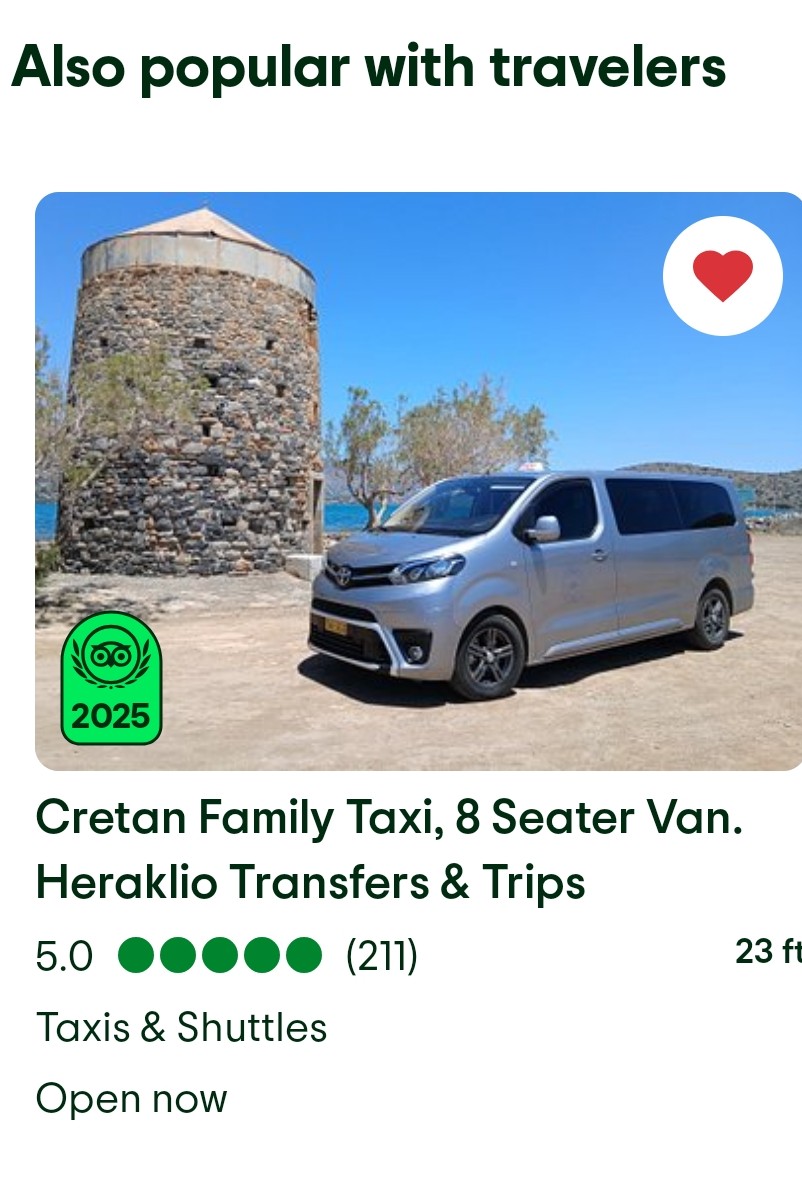 Cretan Family Taxi 8 seater taxi van