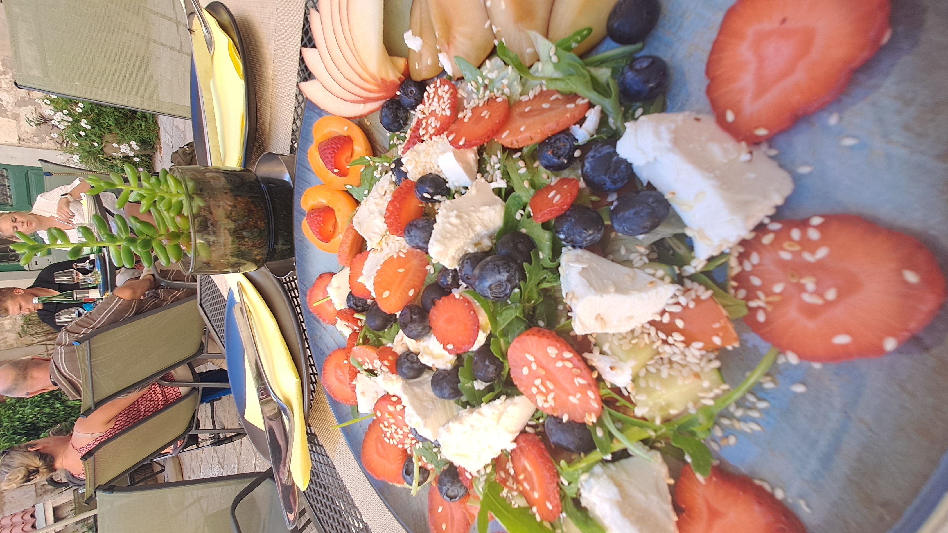 Negreena, wine & salad