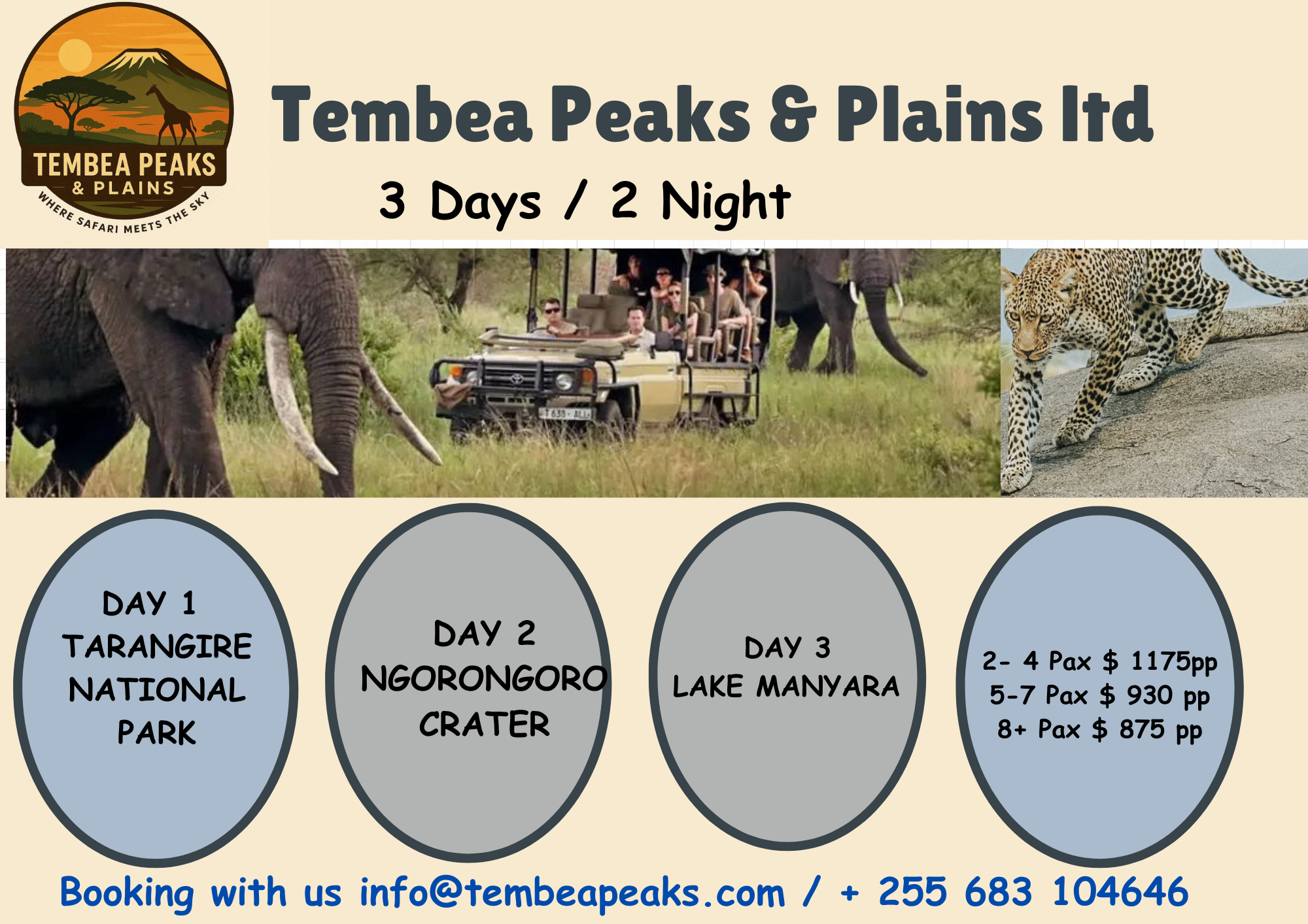3 DAYS/ 2 NIGHTS NGORONGORO