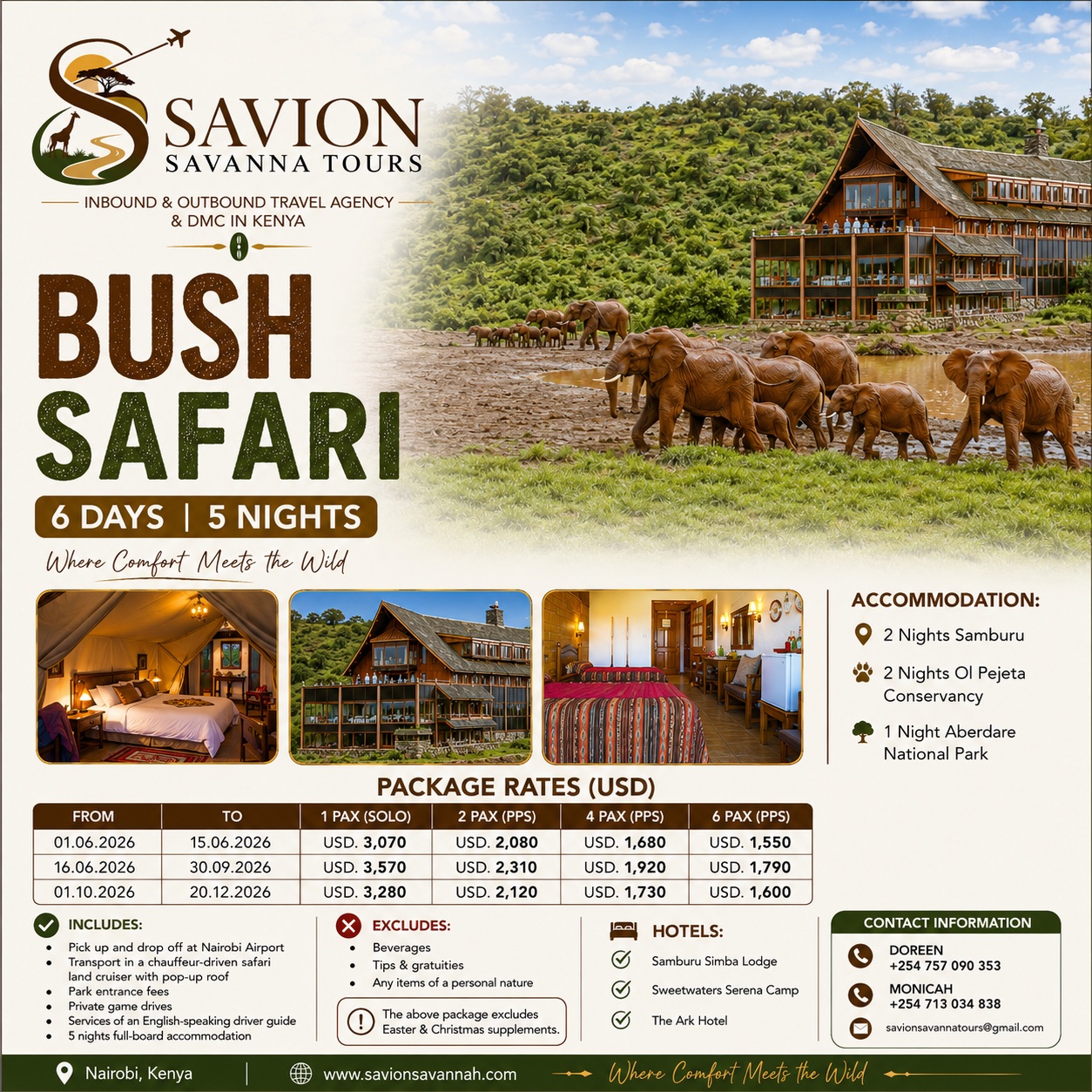 SAVION SAVANNA TOURS