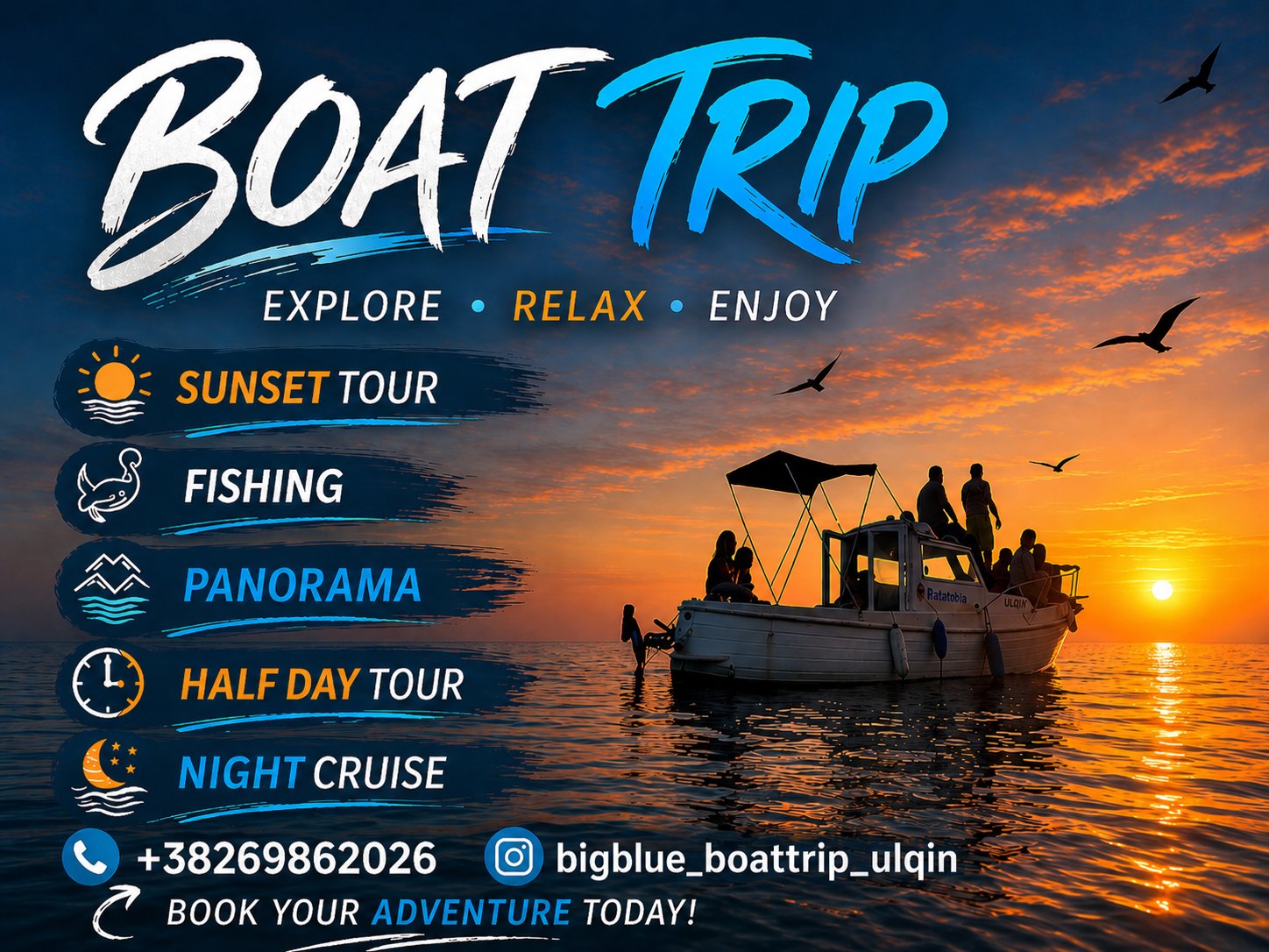 Big blue boat trip Ulqin