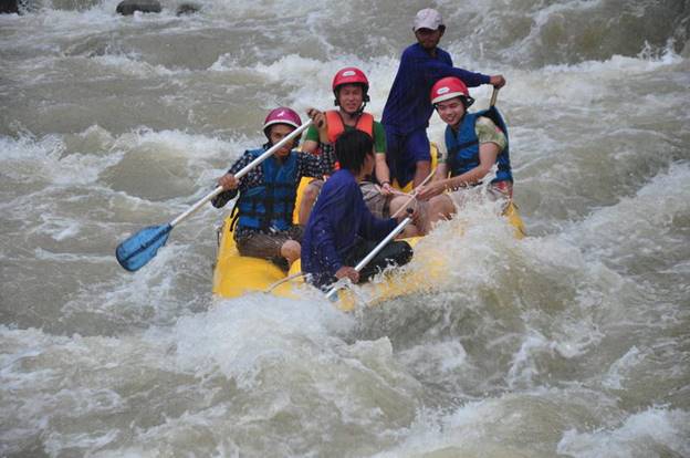 Full Day White Water Rafting 5 Km. Zipline + Elephant Riding 30 Mins.Waterfall with Lunch