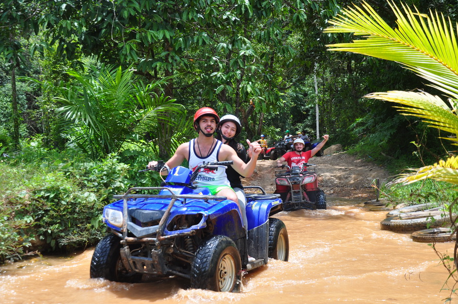 PHUKET: Rafting 5 km-Zipline-ATV 30 Min.-Buddha Cave+ Waterfall+ Lunch