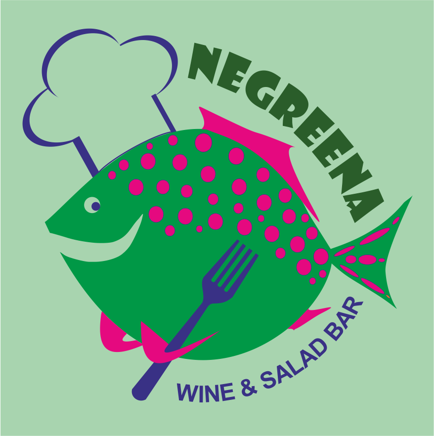 Negreena, wine & salad