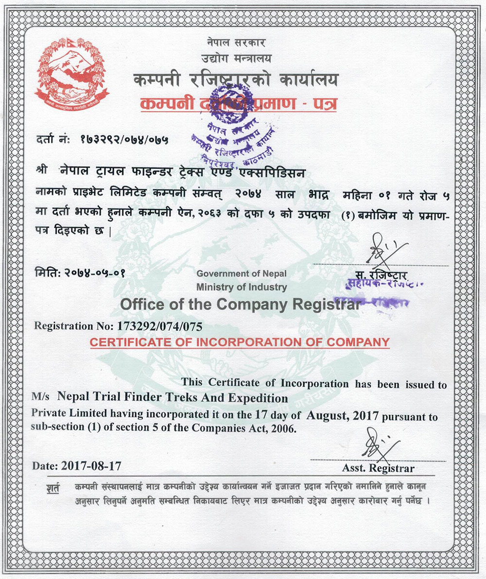 Nepal Trail Finder Treks And Expedition Pvt. Ltd