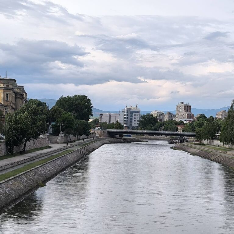 By the river
